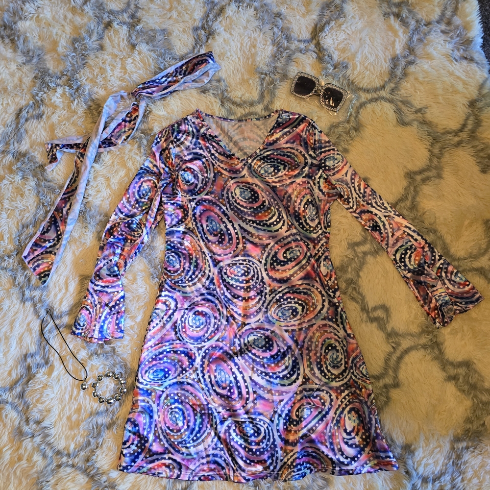 Halloween 70's Dress With Accessories
